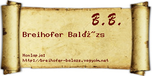 Breihofer Balázs névjegykártya